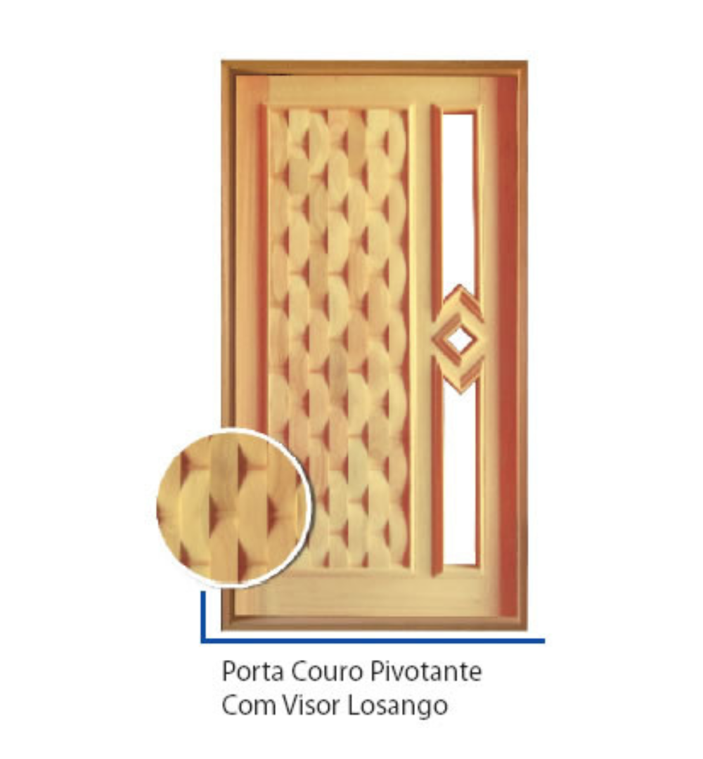 Porta Couro com Visor Losango
